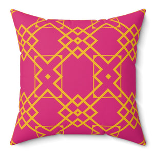 Pink & Yellow Decorative Throw Pillow