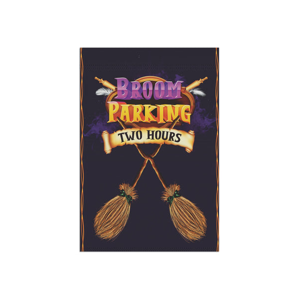 Witches Broom Parking Funny Halloween Yard Flag