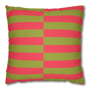 pink green striped Christmas throw pillow cover modern pillow