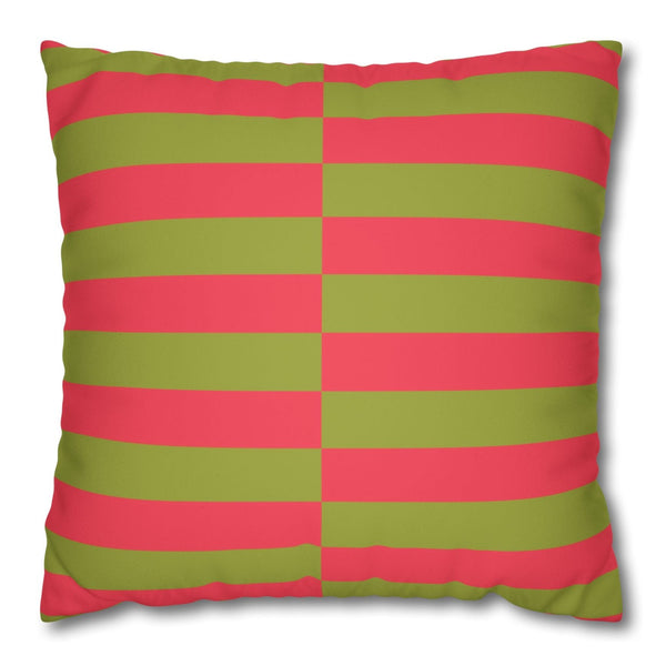 pink green striped Christmas throw pillow cover modern pillow