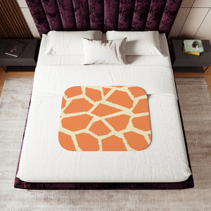 Baby Giraffe Orange Cream Sherpa Baby Blanket