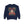 Navy blue sweatshirt with a graphic of a woman in a Santa hat and text 'Mama Claus Moonshine Distillery' on a white background.