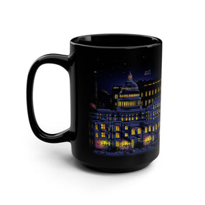 mug with 'Starry Night Washington DC Art' graphic on a white background