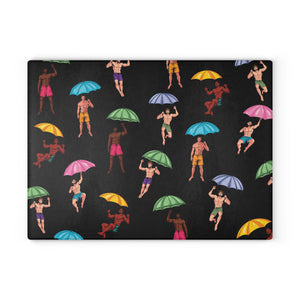 It's Raining Men Glass Cutting Board