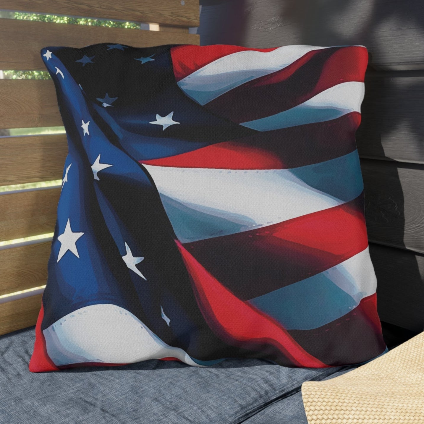 American Flag Patriotic Decor Outdoor Indoor Accent Pillow