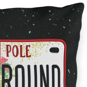 throw pillow with 'Ho'n Around Funny Christmas' design