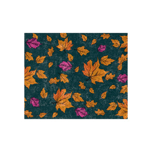 Fall Leaves Green Decorative Throw Blanket