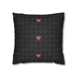 throw pillow with 'Black & Pink Card Deck Cover' design