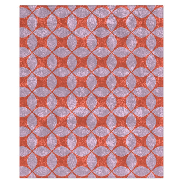 Orange & Lilac Art Deco Decorative Throw Blanket