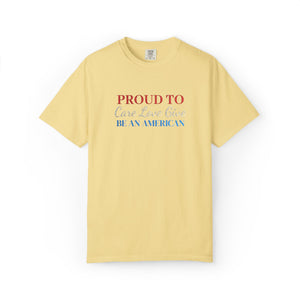 Embroidered Proud American Patriotic Comfort Colors® T-Shirt