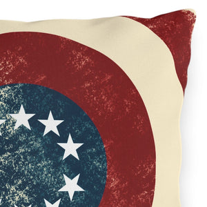 Vintage American Flag Patriotic Outdoor Indoor Throw Pillow