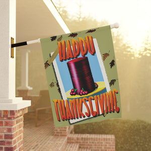 Garden flag with 'Retro Cranberry Sauce Funny Thanksgiving' design