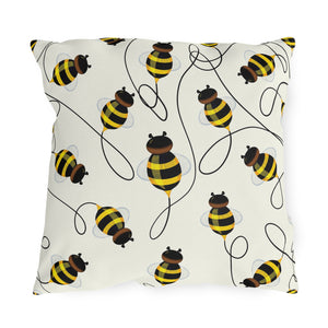 Buzzing Bees Indoor Outdoor Spring Accent Pillow