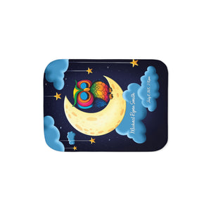 Personalized Night Owl Sherpa Baby Blanket