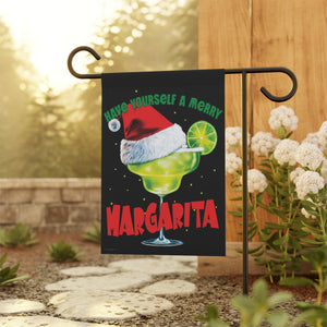 Merry Margarita Flag Funny Holiday Garden Flag