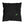 A square black throw pillow featuring a printed graphic of a black cat with bright green eyes, shown against a plain white background.