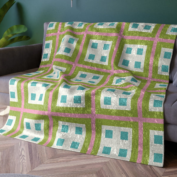 Pastel Pink, Blue, & Green Decorative Throw Blanket