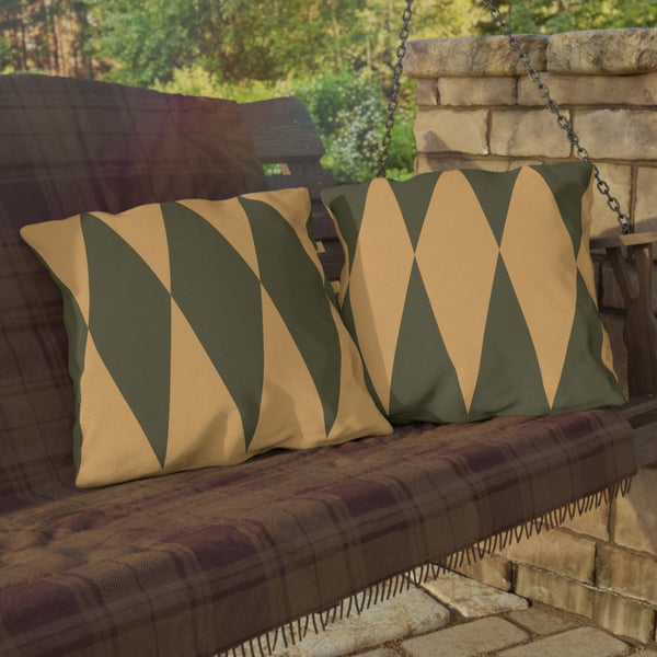 Green Yellow Diamond Indoor Outdoor Throw Pillow
