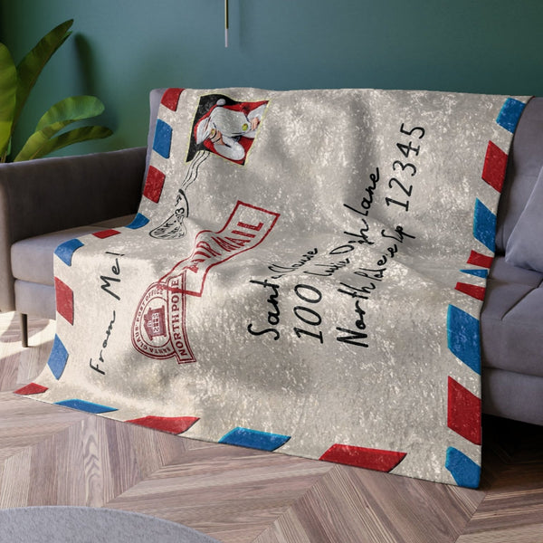 Santa Mail Cute Christmas Throw Blanket