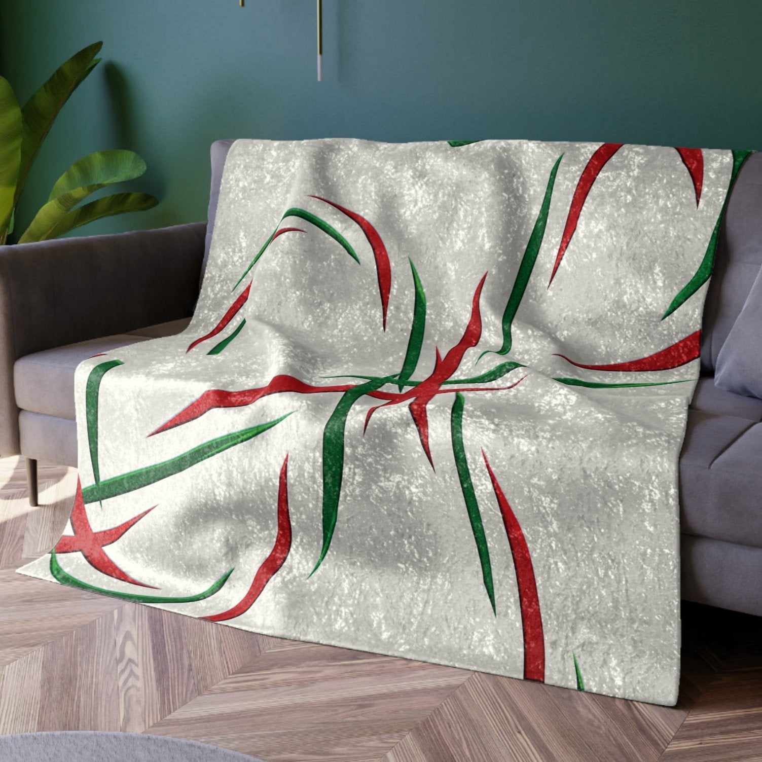 Abstract Candy Cane Twist Holiday Throw