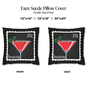 throw pillow with 'Merry Martini Cute Christmas Cover' design