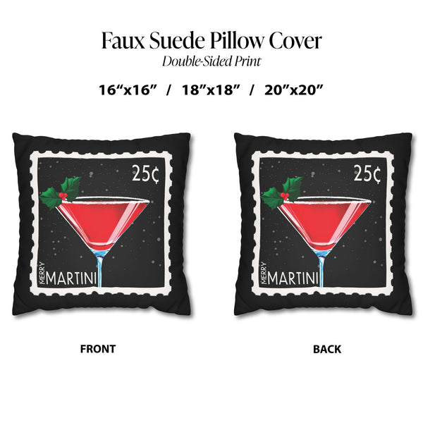 Merry Martini Cute Christmas Pillow Cover