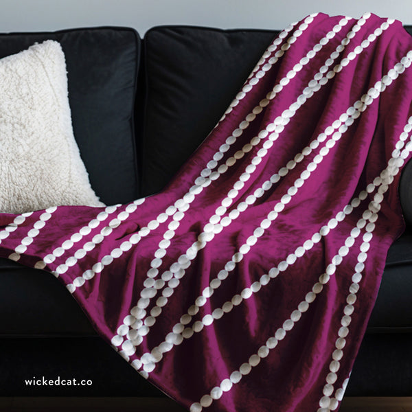 White and Pink Pearls Decorative Throw Blanket