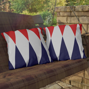 throw pillow with 'Red White Blue Diamond Patriotic Accent' design