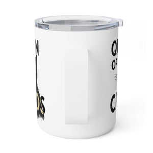 Queen of Chaos Black Cat Funny Insulated Travel Mug 10oz