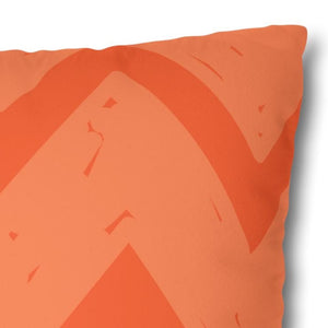 throw pillow with 'Vibrant Orange & Purple Reversible Cover' design