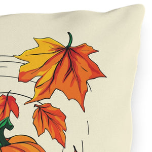 throw pillow with 'Pumpkin Leaves Fall' design