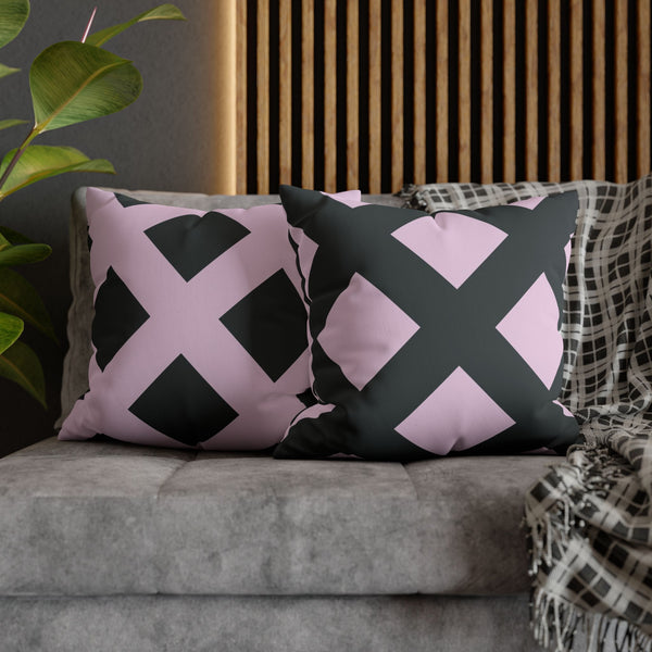 Lavender & Dark Grey Soft Pillow Cover Reversible