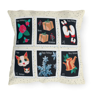 throw pillow with 'Classic Christmas Outdoor Holiday Decor' design
