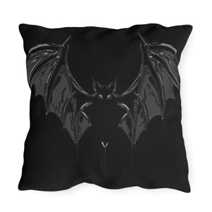 throw pillow with 'Black Bat Spooky Accent' design