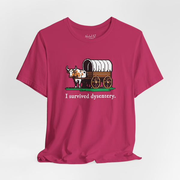 Oregon Trail I Survived Dysentery 80s Game Pop Culture T-Shirt