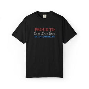 Embroidered Proud American Patriotic Comfort Colors® T-Shirt