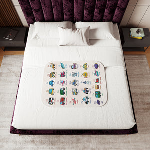 ABC's of Transportation Soft Sherpa Baby Blanket