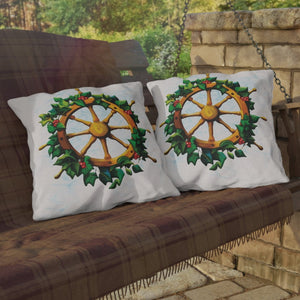 throw pillow with 'Coastal Christmas Outdoor Nautical Christmas Decor' design
