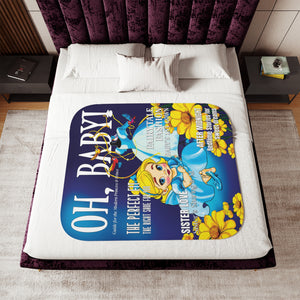 soft sherpa blanket with 'Cinderella Illustrated' design