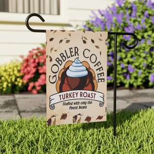Garden flag with 'Turkey Roast Coffee Funny Thanksgiving' design