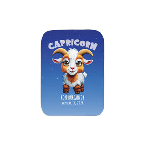 Soft sherpa blanket with 'Personalized Capricorn Zodiac | Custom Gift' design