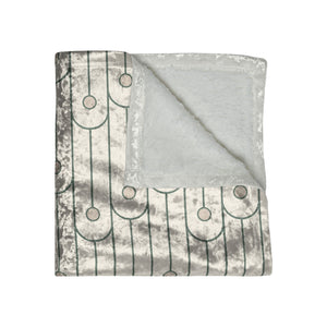 Soft sherpa blanket with 'Green & White Art Deco Decorative Throw' design