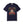 Navy blue t-shirt with colorful graphic design on a white background