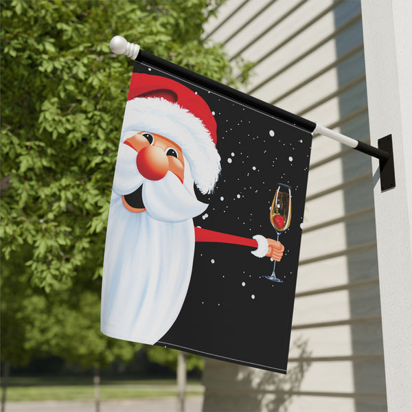 Funny Christmas Flag Champagne Party Santa Holiday Decor