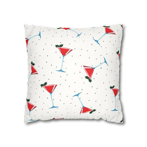 throw pillow with 'Martini Party Cover Holiday' design