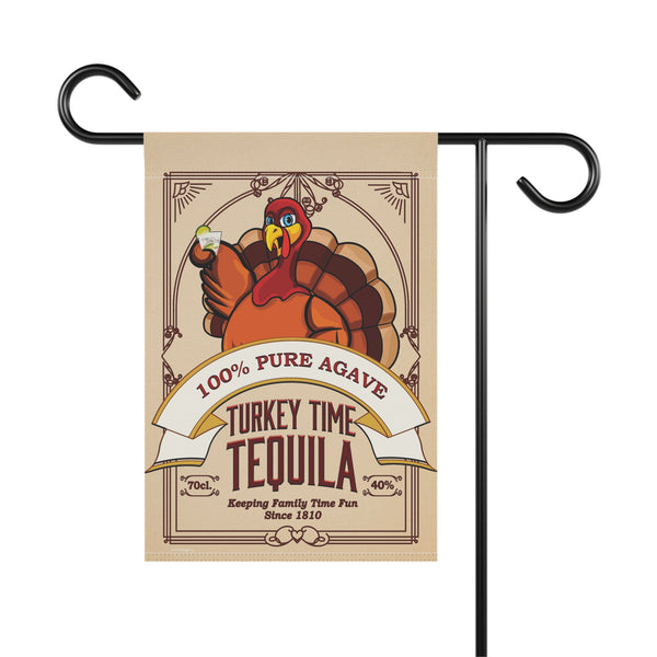 Turkey Time Tequila Funny Thanksgiving Yard Flag
