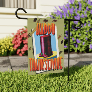 Garden flag with 'Retro Cranberry Sauce Funny Thanksgiving' design