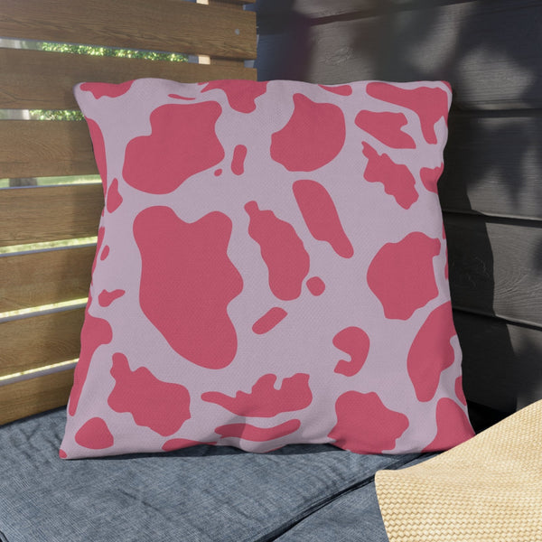 Pink and Lilac Animal Indoor Outdoor Throw Pillow