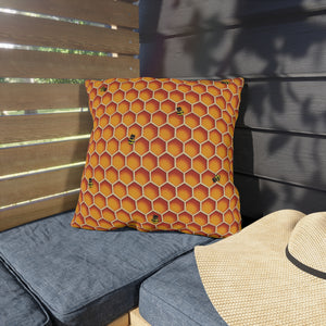 Honeycomb Bees Indoor Outdoor Accent Pillow Spring Patio Decor