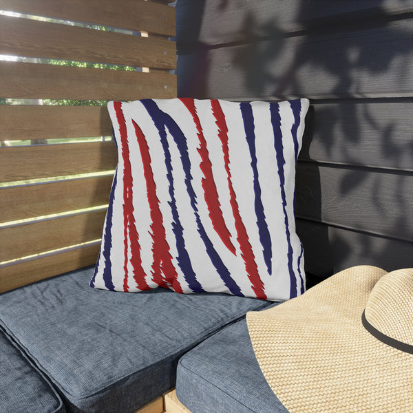 Red White Blue Animal Print Indoor Outdoor Patriotic Accent Pillow